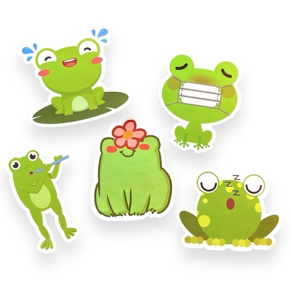 Set of 5 Waterproof Frog Stickers 🐸